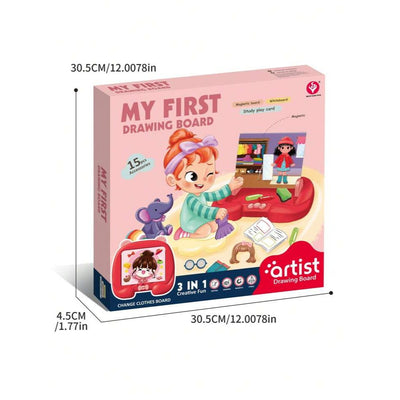 3IN1 CREATIVE KIDS FIRST DRAWING BOARD 14 PIECES ACCESSORIES