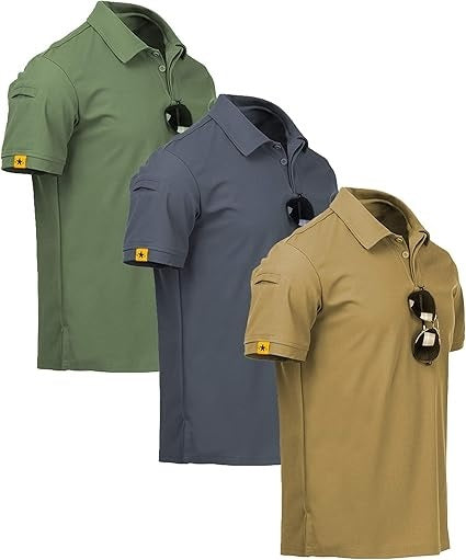 Men's Polo Shirt Short Sleeve Sports for Men Collared Tactical T-Shirts