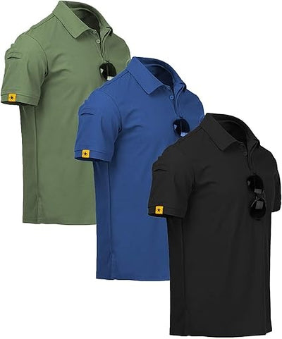 Men's Polo Shirt Short Sleeve Sports for Men Collared Tactical T-Shirts