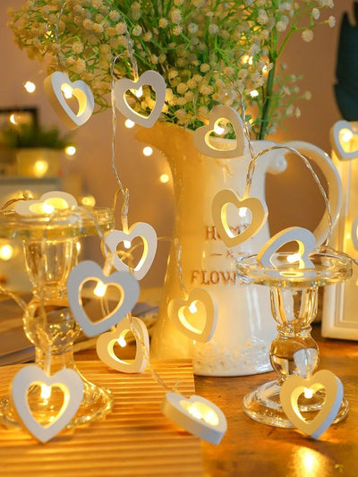 20 PIECES LED HEART SHAPED WOODEN STRING LIGHT