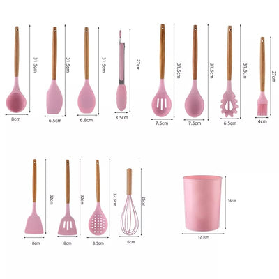 12 PIECES SILICONE UTENSIL SET