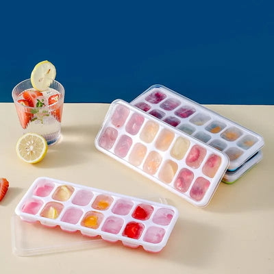 14X GRID ICE CUBE TRAY WITH LID