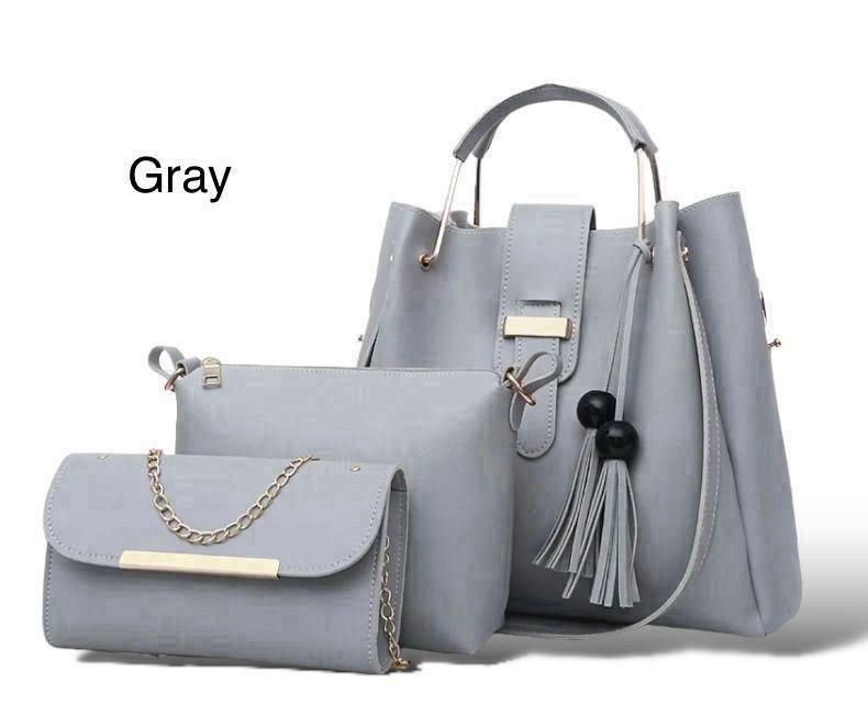 Stylish Three-Piece Handbag and Wallet Set for Women