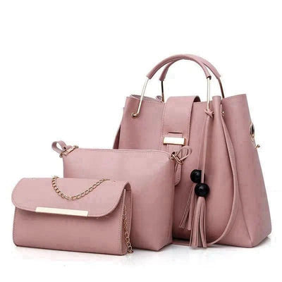 Stylish Three-Piece Handbag and Wallet Set for Women