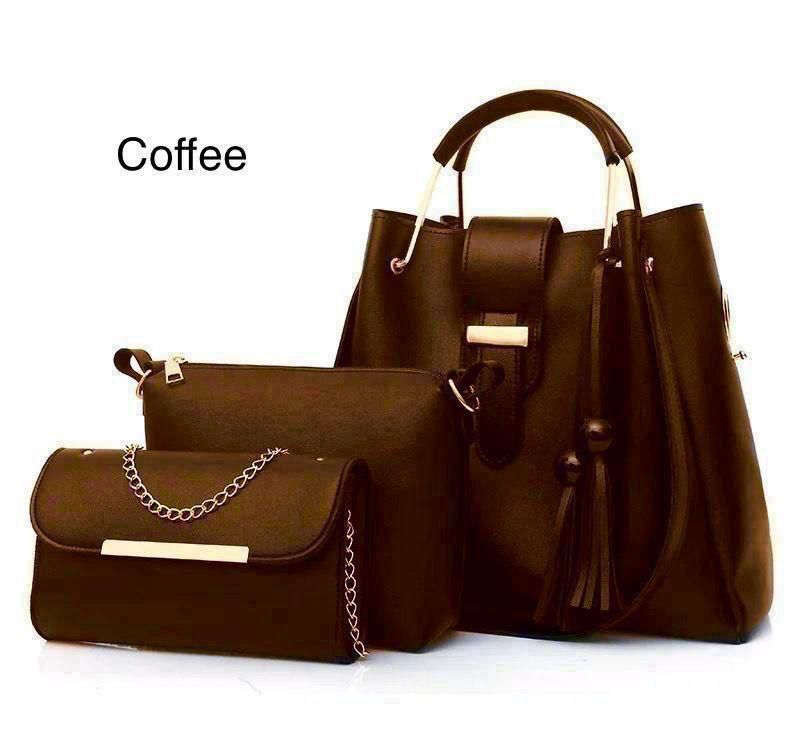 Stylish Three-Piece Handbag and Wallet Set for Women