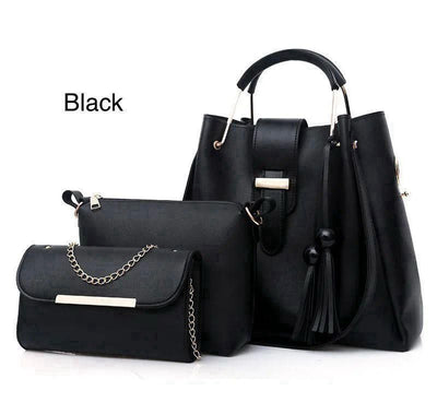 Stylish Three-Piece Handbag and Wallet Set for Women