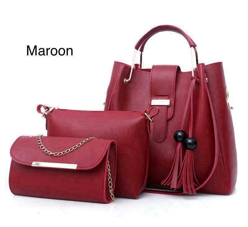 Stylish Three-Piece Handbag and Wallet Set for Women