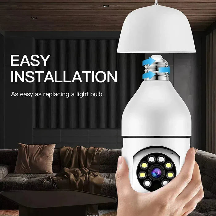 Wi-Fi security PTZ camera 2MP 1080P HD IP Wi-Fi bulb camera v380 pro app 360 rotation Day and night full colour HD camera