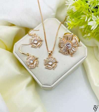 Zircon Heart & Square Set