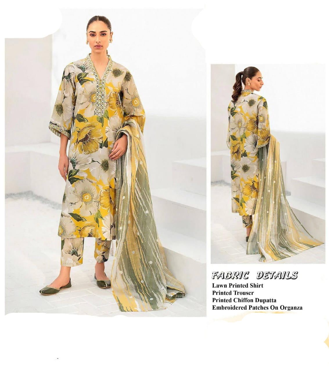 Alnisa Embroidery Printed Lawn & Chiffon