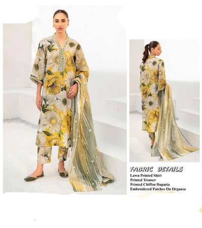 Alnisa Embroidery Printed Lawn & Chiffon