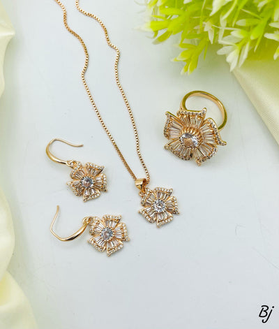 Zircon Heart & Square Set