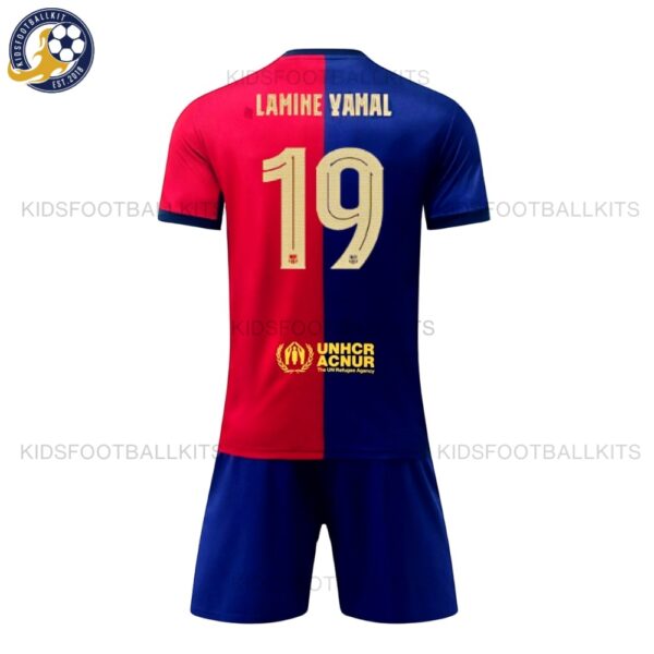 LAMINE YAMAL #19 Barcelona Home Football Kit 2024/25 for Kids Soccer Jersey/Shorts