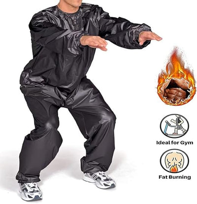 Heavy Duty Sauna Suit Men Women Weight Loss Exercise Slimming Gym Fitness Workout Anti-Rip Sweat Suit